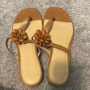 Michael Kors Brown Floral Sandals